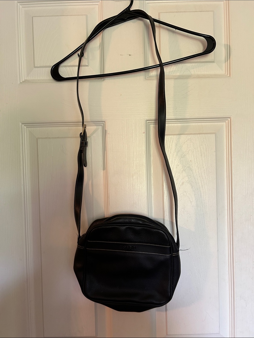 Vintage Y2K Esprit Classic Black Leather Crossbody Bag